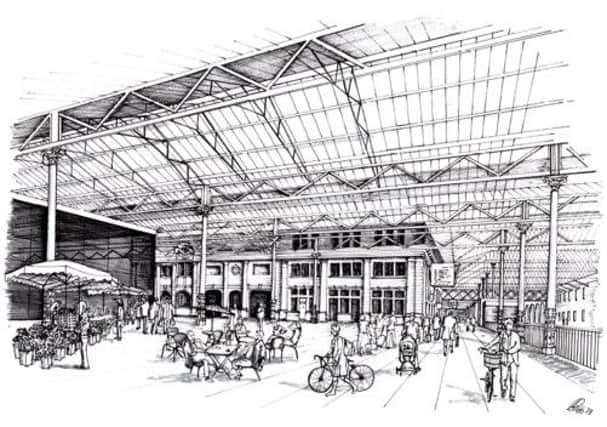 An artists impression of how the revamped Waverley Station will look