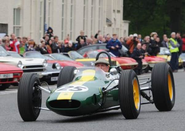 Lotus cars took to the streets in Duns as a tribute to Jim Clark. Picture: Kimberley Powell