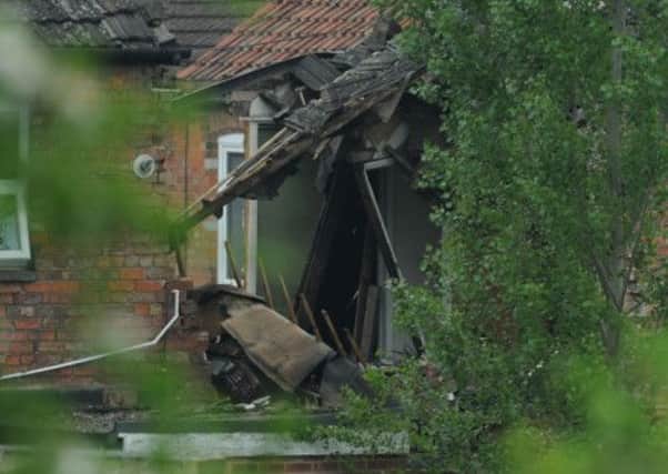 The remains of a house in Newark that was destroyed in an explosion. Picture: PA