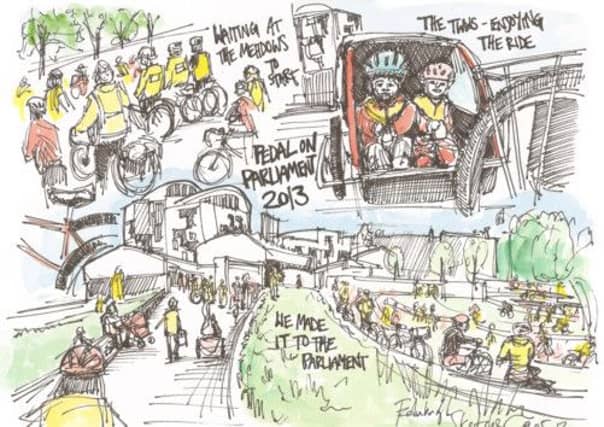 EdinburghSketcher captures Pedal on Parliament 2