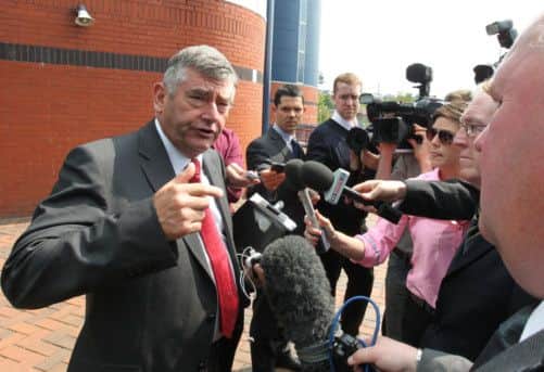 Stewart Gilmour speaks to the media outside Hampden. Picture: PA