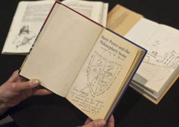 A first edition copy of 'Harry Potter and the Philosopher's Stone' by J K Rowling. Picture: Getty