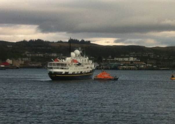 The ship ran aground in Oban Bay. Picture: Oban Lifeboat