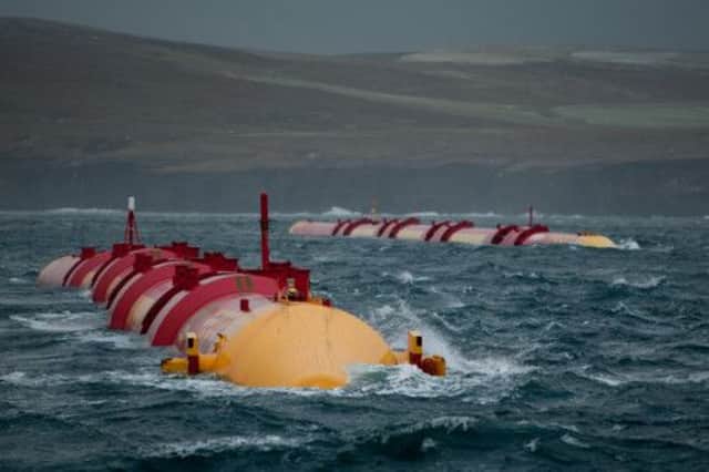 One of the Pelamis machines in action. Picture: Contributed