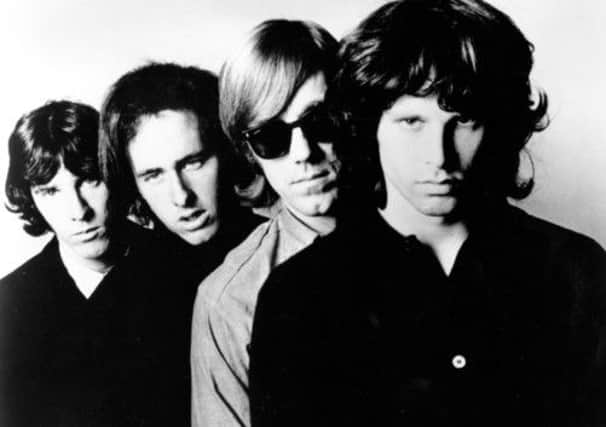 From the front, vocalist Jim Morrison, keyboardist Ray Manzarek, guitarist Robby Krieger and drummer John Densmore of The Doors in 1970. Picture: Getty Images