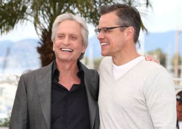 Michael Douglas and Matt Damon yesterday at the Cannes Film Festival, where Behind The Candelabra was shown. Picture: Getty Images