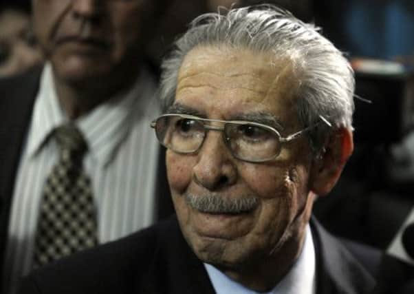 Jose Efrain Rios Montt, 86, listens to his sentence on charges of genocide. Picture: Getty