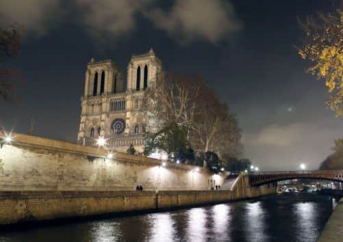 Notre Dame Cathedral at night. Picture: AFP