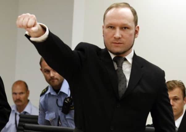 Norwegian Anders Breivik killed 77 people. Picture: AP