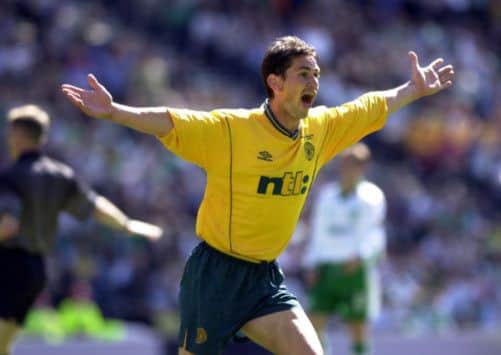 Celtics Jackie McNamara celebrates opening the scoring in the 2001 Scottish Cup final. Picture: Robert Perry