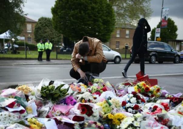 Tributes left for the soldier killed in Woolwich. Picture: Getty