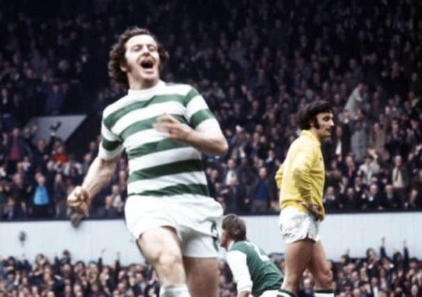 Dixie Deans celebrates scoring during Celtic's 6-1 demolition of Hibs in the 1972 Scottish Cup Final. Picture: SNS