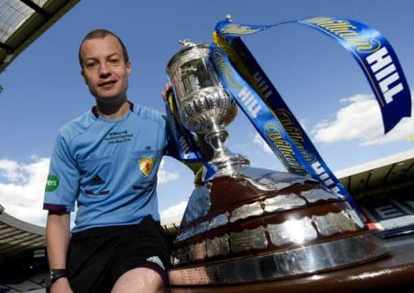 Willie Collum extolled the virtues of having the support of additional assistants behind the goa. Picture: SNS