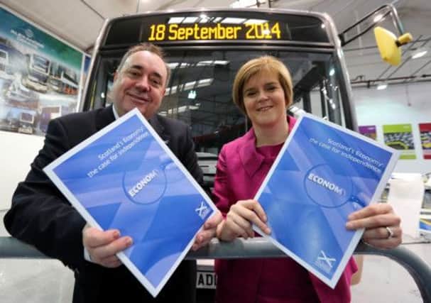 Alex Salmond and Nicola Sturgeon at Alexander Dennis Limited on Tuesday. Picture: PA