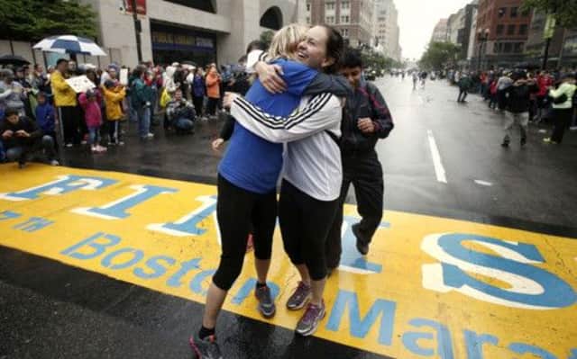 Runners who were unable to finish the Boston Marathon because of the bombings were allowed to finish the last mile. Picture: AP