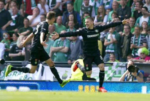 Celtic's Gary Hooper celebrates. Picture: SNS