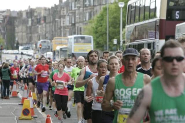 Sunday's Edinburgh Marathon attracted thousands of runners and spectators. Picture: Toby Williams