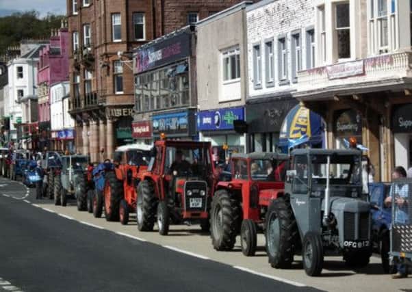 Tractors arrive in Oban from Montrose on a 360 mile return trip. Picture: Moira Kerr