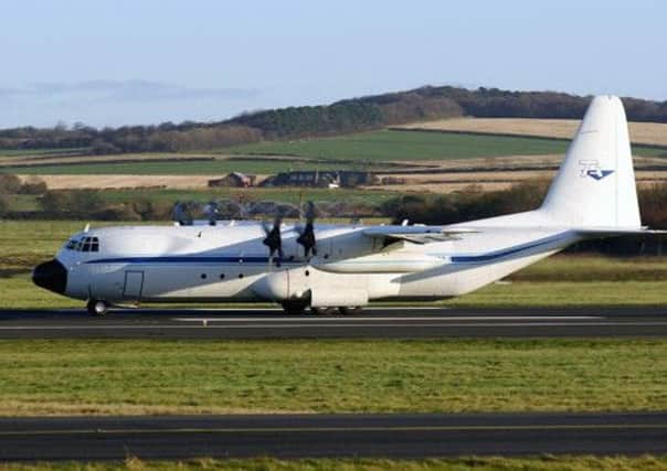 An alleged rendition flight on the runway at Prestwick airport. Picture: Stuart Mitchell