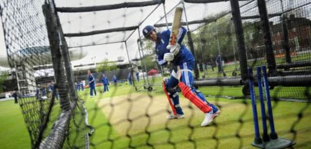 England captain Alastair Cook bats in the nets at Lords ahead of today's first ODI. Picture: Anthony Devlin/PA