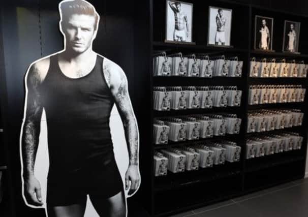 David Beckham merchandise at H&M. Nearly half of Scottish men identified David Beckham as a style inspiration. Picture: Getty
