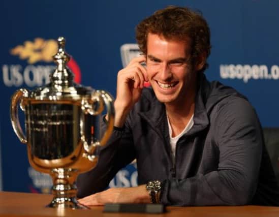 Andy Murray with the US Open championship trophy. Picture: Getty