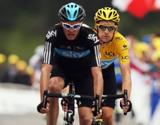 Chris Froome leads Bradley Wiggins over the line on stage 17 of last year's Tour de France. Picture: Getty