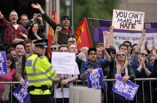 Anti-fascist groups organised a counter protest. Picture: Phil Wilkinson
