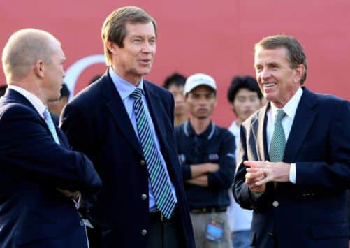 Guy Kinnings of IMG, George OGrady and Tim Finchem will all be at St Andrews today for The Golf Business Forum. Picture: Getty