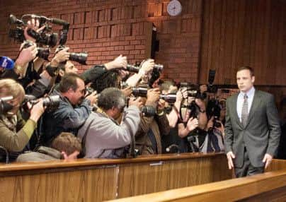 PRETORIA, SOUTH AFRICA - JUNE 4: Oscar Pistorius at the Pretoria Magistrates court on June 4, 2013, in Pretoria, South Africa. 

BLADERUNNER Oscar Pistorius stares straight ahead as a judge tells him his murder trial has been postponed until later this year. The 26-year-old Olympic sprinter will next appear in court over the killing of his girlfriend Reeva Steenkamp on August 19, after prosecutors requested more time to build a case against him. The double amputee was arrested on Valentine's Day after shooting Ms Steenkamp four times through the door of the home they shared in Pretoria.

PHOTOGRAPH BY Gallo Images / Barcroft Media

UK Office, London.
T +44 845 370 2233
W www.barcroftmedia.com

USA Office, New York City.
T +1 212 796 2458
W www.barcroftusa.com

Indian Office, Delhi.
T +91 11 4053 2429
W www.barcroftindia.com