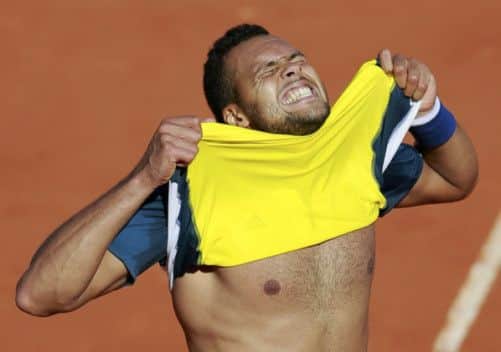 Jo-Wilfried Tsonga cannot contain his joy after winning yesterdays quarter-final. Picture: Reuters