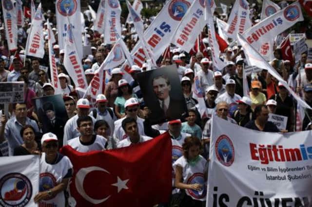 Demonstrators in Gezi park, near Taksim Square, called for freedom of assembly.  Picture: AP