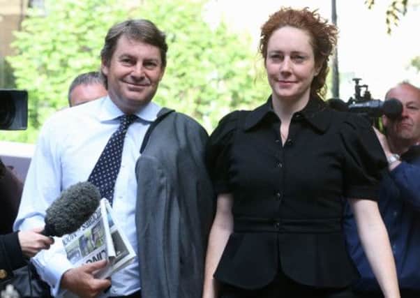Rebekah Brooks and husband Charlie arrive at Southwark Crown Court. Picture: Getty