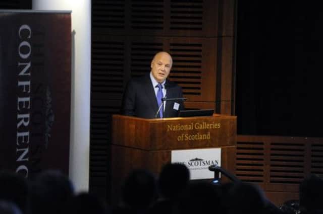 Business tycoon and Yes campaigner Jim McColl speaking at The Scotsman conference on Tuesday. Picture: Julie Bull