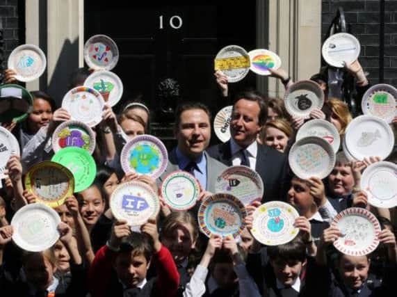 David Walliams serves up a plea to the Prime Minister for an end to world poverty. Picture: PA