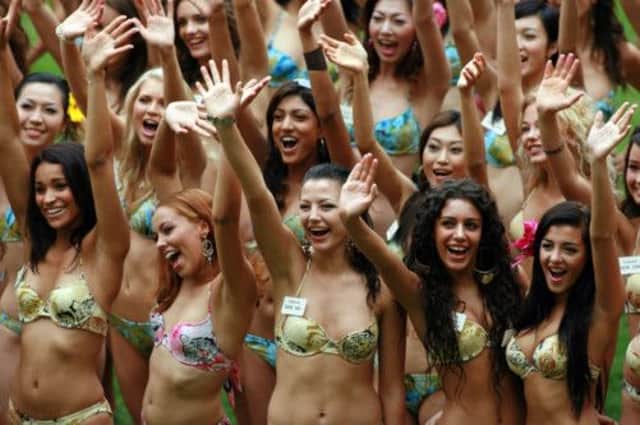 Previous Miss World contests have featured bikinis on stage, but they have been banned from Indonesia 2013. Picture: Getty