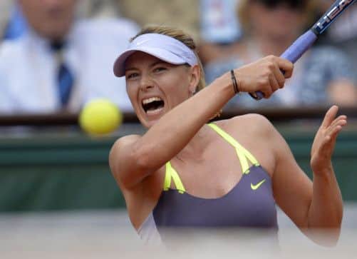 Maria Sharapova put in a performance full of both winners and errors but it was good enough to win her semifinal. Picture: AFP/Getty