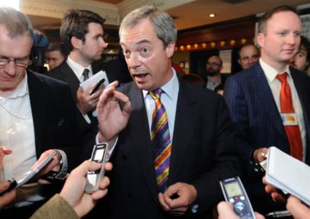 UKIP leader Nigel Farage at his Edinburgh press conference last month. Picture: Jane Barlow