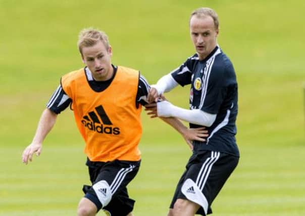 Leigh Griffiths (right) and Scotland team mate Barry Bannan. Picture: SNS