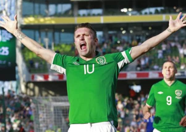 Robbie Keane celebrates the opening goal. Picture: Reuters