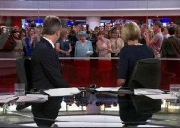 The Queen's accidental appearance on the BBC News channel. Picture: Twitter