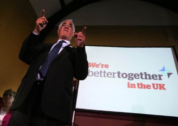 Alistair Darling MP, chair of Better Together, speaks at the Scots Tory party conference. Picture: PA