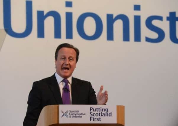 Prime Minister David Cameron addresses Scottish Conservative conference. Picture: Neil Hanna
