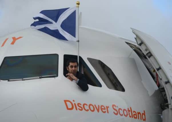 A new easyJet plane operating new routes to Scotland. Scottish FDI outstripped the UK in new data. Picture: Neil Hanna