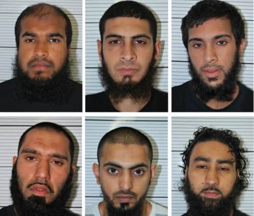 The six men who were jailed. Picture: PA