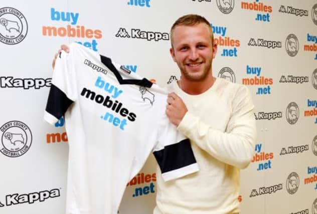 Johnny Russell is paraded by Derby County after signing a four-year deal. Picture: Andy Clarke