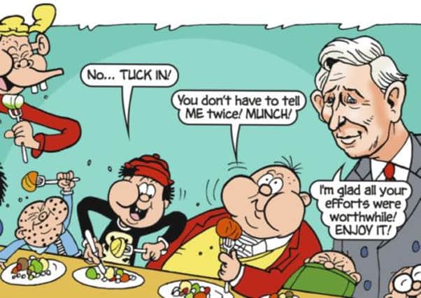 Prince Charles, right, is to appear in an edition of the Beano. Picture: PA/DC Thomson & Co