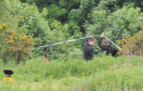 Police at  Corstorphine Hill where a body. Picture: Ian Rutherford