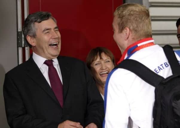 Gordon Brown and Tessa Jowell greet Sir Chris Hoy in 2008. Picture: Getty
