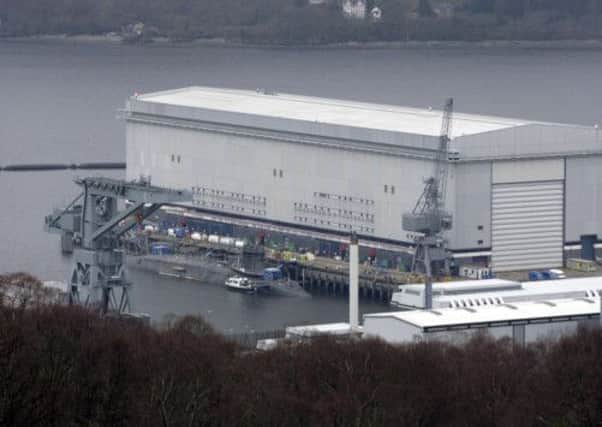 A Trident submarine pictured at Faslane. Picture: Getty